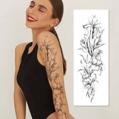 Temporary tattoo "Tattoo sleeve with irises"