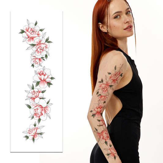 Temporary tattoo "Pink Peonies Tattoo Sleeve"