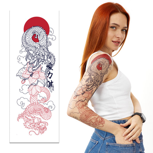 Temporary tattoo "Dragon sleeve tattoo"