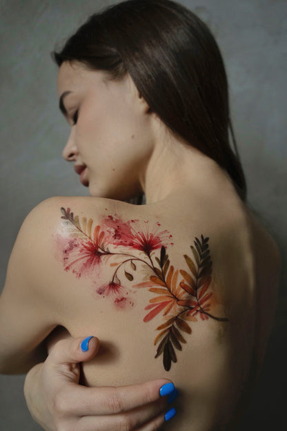 Temporary tattoo "Watercolor bouquet"