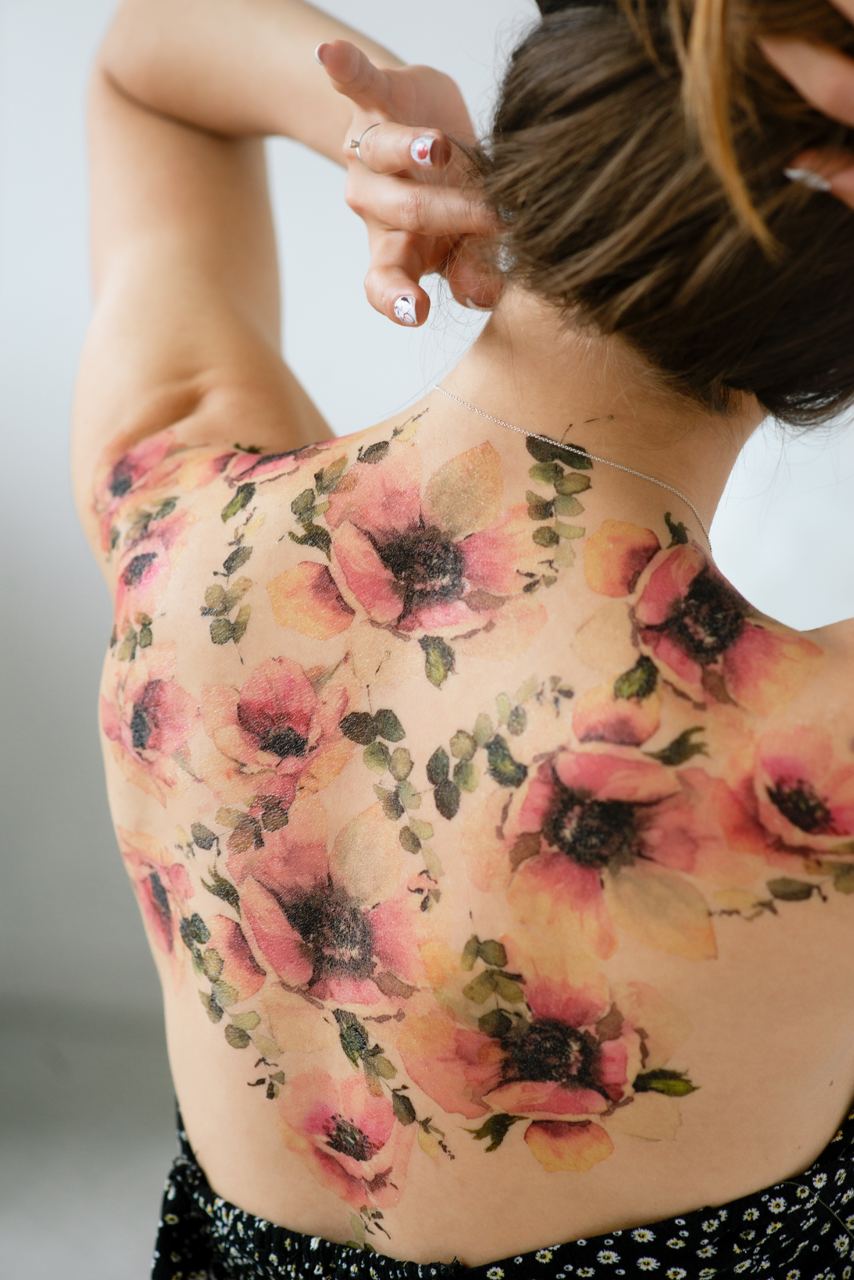 Temporary tattoo "Watercolor Summer Roses: Part 1"